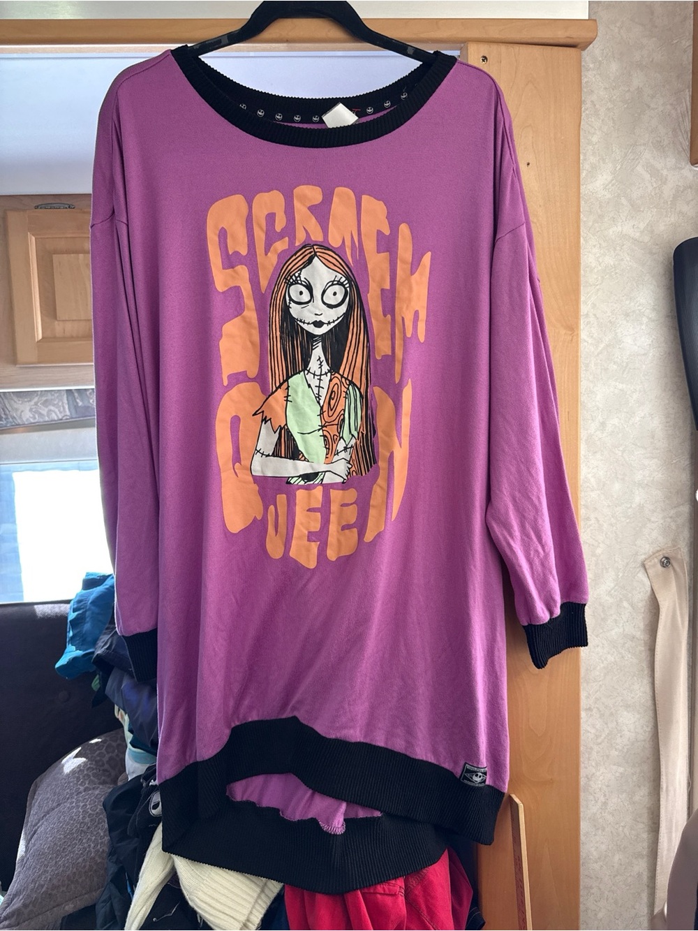 Disney Purple 'Scream Queen' Graphic Pullover. Nightmare before Christmas